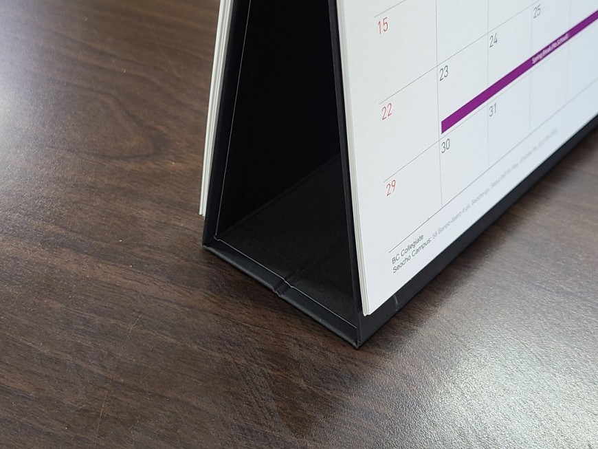 달력 사이즈 및 스프링 제본 디테일